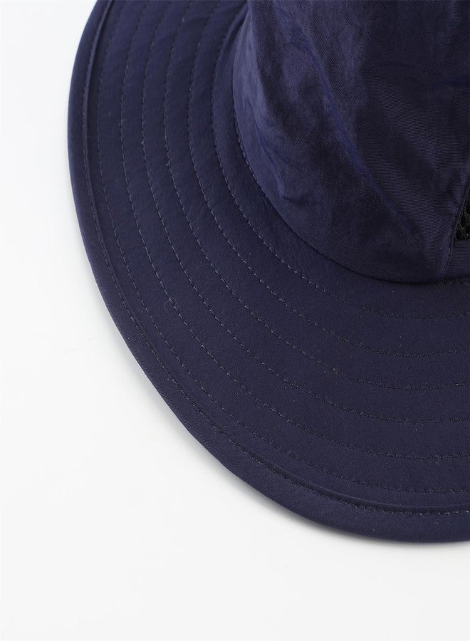 Connectyle Kids Bucket Hat Boys Safari Fishing Wide Brim Sun UPF 50+ Beach Hat Breathable Navy Blue - Image 5